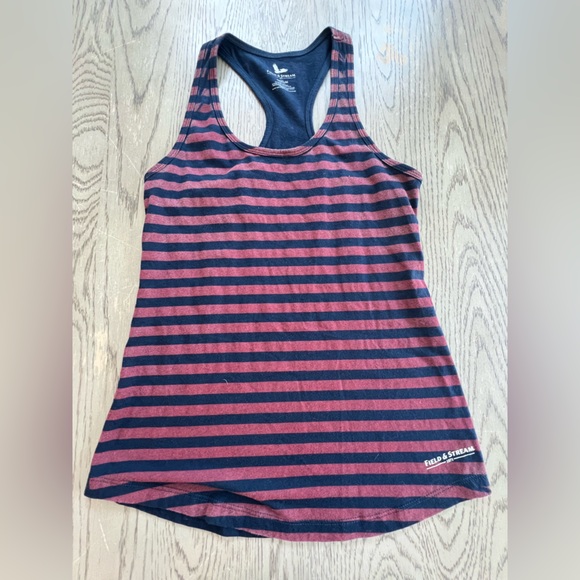 Field & Stream Tops - Field & Stream Red and Black Striped Tank Top
